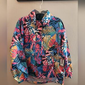 Lauren James Tropical Lightweight Pullover Rain Water Resistant Windbreaker NWT